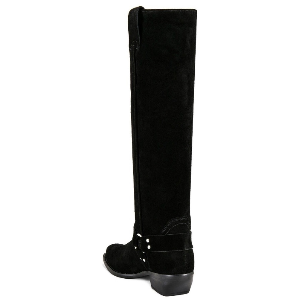 Free People Lockhart Silver Harness Knee High Boot in Black Suede size 39.5 - Picture 4 of 10